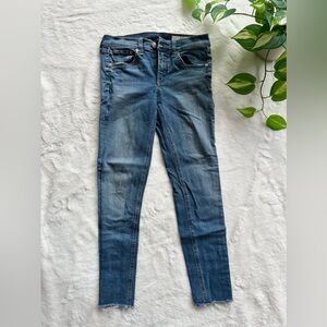 Rag & Bone perfect skinny boyfriend jean, classic wash, raw hem